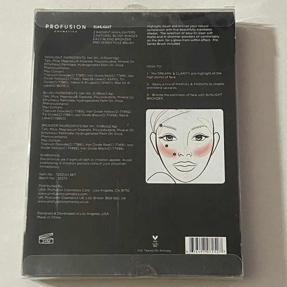 Profusion Cosmetics 6-Color Face Palette - Sunlight New